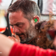 One of the Ferrari team members anxious during qualifying.